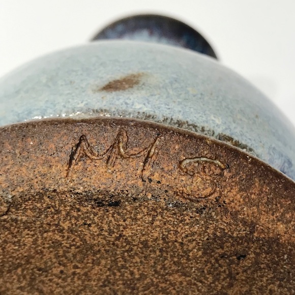 VTG MMS Signed Mahon Stoneware Studio Pottery No Spill Moonshine Jug Coffee Mug - Picture 2 of 14